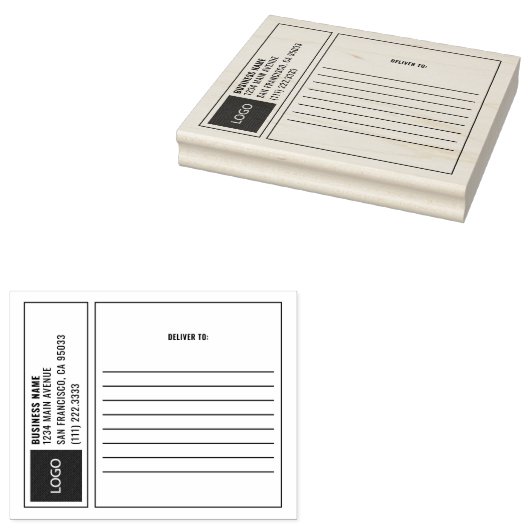 Moderne verzending van Logo via business Square Rubberstempel (Gestempeld)