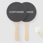 Moderne vet bewerkbare naam, bedrijf of merk enz. handwaaier (Voorkant en achterkant)