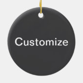 Moderne vet bewerkbare naam, bedrijf of merk enz. keramisch ornament (Achterkant)