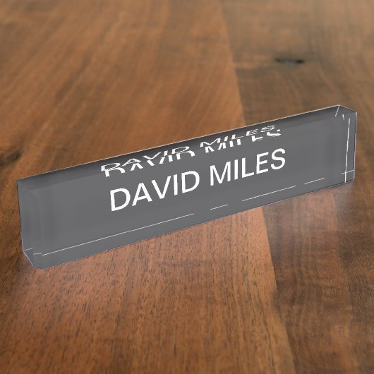 Moderne vet bewerkbare naam, bedrijf of merk enz. naambordje (Zijkant)