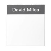 Moderne vet bewerkbare naam, bedrijf of merk enz. notitieblok (Voorkant)