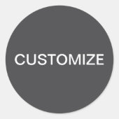 Moderne vet bewerkbare naam, bedrijf of merk enz. ronde sticker (Voorkant)