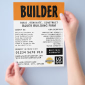 Moderne Vet, bouwbedrijf, bouwmachines Adverteren Flyer (Hand)