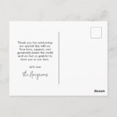 Moderne vet dank u typografie foto bruiloft briefkaart (Achterkant)