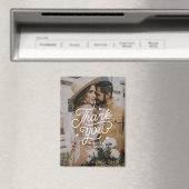 Moderne vet dank u typografie foto bruiloft magneet (Insitu (Vaatwasser))