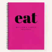 Moderne Vet Heet Roze Retro Blank Familie Recept Notitieboek (Voorkant)