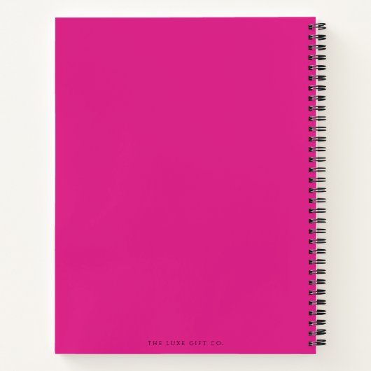 Moderne Vet Heet Roze Retro Blank Familie Recept Notitieboek (Achterkant)