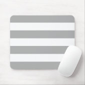 Moderne Vet Lichtgrijze en Witte Strepen Muismat (Met muis)