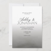 Moderne Vet & Minimalistische Bruiloftsfoto Zwart Kaart (Voorkant)