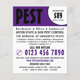 Moderne Vet, Pest Control Adverteren Flyer