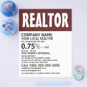 Moderne Vet, Realtor, Estate Agent Adverteren Flyer (Enkel)