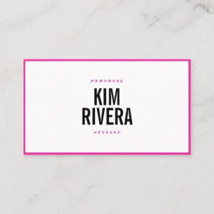 Moderne vet roze persoonlijke stylist minimalistis visitekaartje
