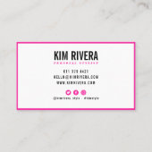 Moderne vet roze persoonlijke stylist minimalistis visitekaartje (Achterkant)