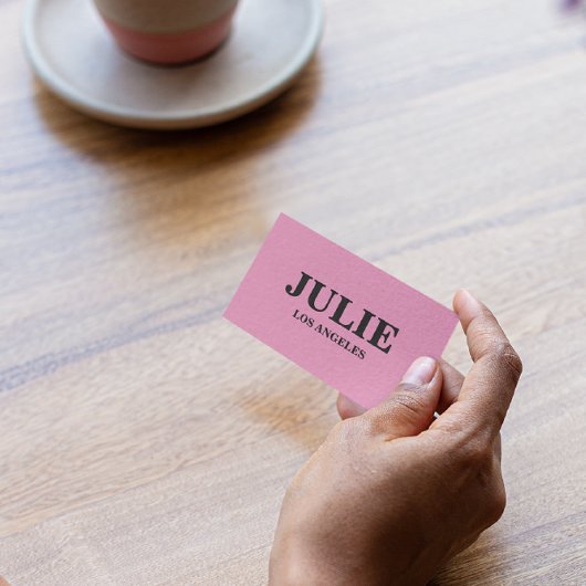 Moderne Vet Roze Rode Typografie Custom Visitekaartje