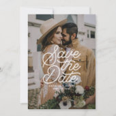 Moderne Vet Save The Date Typografie Foto Huwelijk (Voorkant)