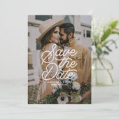 Moderne Vet Save The Date Typografie Foto Huwelijk (Staand voorkant)