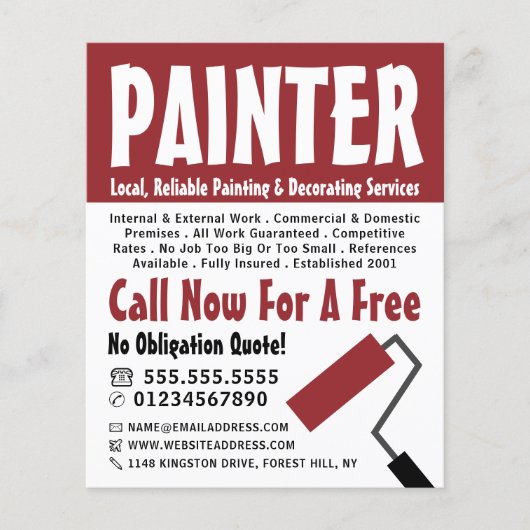 Moderne Vet, schilder & decorator Adverteren Flyer (Voorkant)