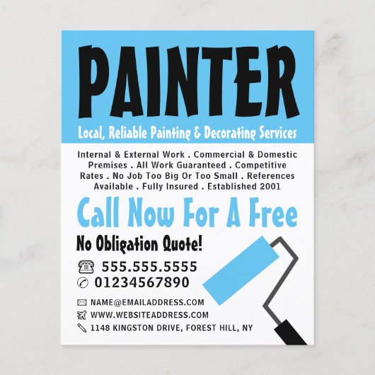 Moderne Vet, schilder & decorator Adverteren Flyer (Voorkant)