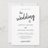 Moderne Vet Schrift Zwart-Wit Huwelijk Kaart (Voorkant)