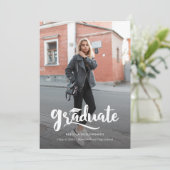 Moderne Vet Script Afgestudeerde Foto Afstuderen Aankondiging (Staand voorkant)