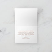 Moderne Vet Script Blush Terracotta Baby Shower Bedankkaart (Binnen)
