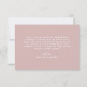 Moderne Vet Script Stof Roze Baby Shower Bedankkaart (Achterkant)
