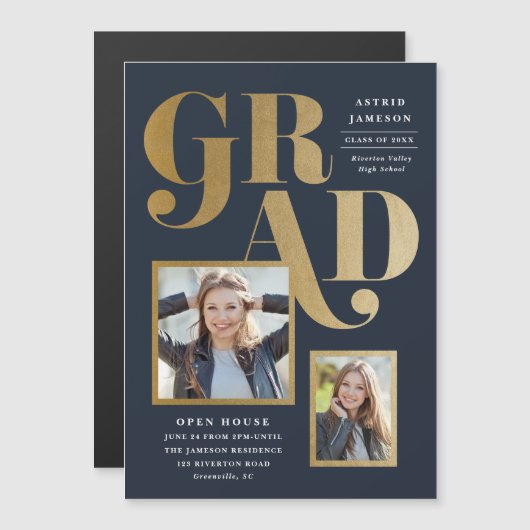 Moderne Vet Type 2 Foto Afstuderen (Voorkant / Achterkant)