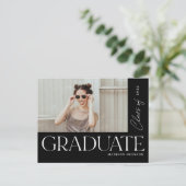 Moderne Vet Type Afstuderen Afstuderen Foto Partij Aankondigingskaart (Staand voorkant)