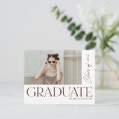 Moderne Vet Type Afstuderen Foto Afstuderen Aankondigingskaart (Staand voorkant)