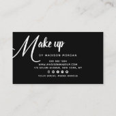 Moderne Vet Witte Script Foto Make-up Visitekaartje (Achterkant)