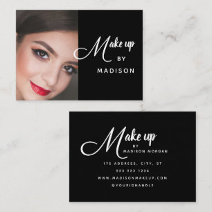 Moderne Vet Witte Script Foto Make-up Visitekaartje
