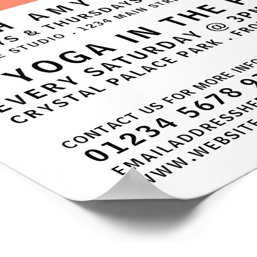 Moderne Vet, Yoga Class Adverteren Poster (Hoek)