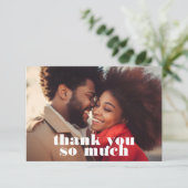 Moderne Vet Zwart Wit Foto Bedankkaart (Staand voorkant)