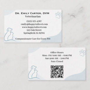 Moderne veterinaire kliniek met QR aanpasbaar Visitekaartje