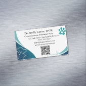 Moderne Veterinaire met QR-code Magnetisch Visitekaartje (Voorbeeld)