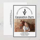 Moderne Veterinaire School Foto Afstudeerfeest Kaart (Voorkant / Achterkant)