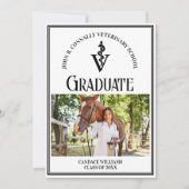 Moderne Veterinaire School Foto Custom Afstuderen Aankondiging (Voorkant)