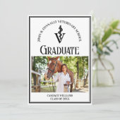 Moderne Veterinaire School Foto Custom Afstuderen Aankondiging (Staand voorkant)