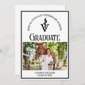 Moderne Veterinaire School Foto Custom Afstuderen Aankondiging (Voorkant / Achterkant)
