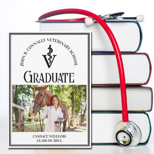 Moderne Veterinaire School Foto Custom Afstuderen Aankondiging