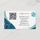 Moderne Veterinaire Visitekaart Met QR-Code Visitekaartje (Achterkant)
