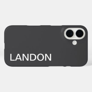 Moderne vetgedrukte bewerkbare naam, bedrijf of me iPhone 16 hoesje