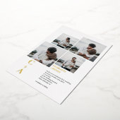 Moderne vetgedrukte bladzijden met goudblad 4 foto folie uitnodiging (Gedraaid)