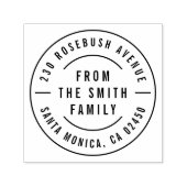 Moderne Vetgedrukte Familienaam & Rond Terugkeerad Zelfinktende Stempel (Design)