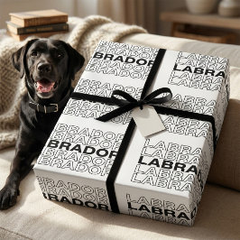 Moderne Vetgedrukte Labrador-Typografie Grafisch Cadeaupapier
