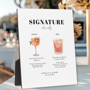 Moderne Vetgedrukte Lettertype Zijn & Haar Dranken Fotoplaat