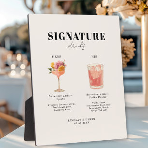 Moderne Vetgedrukte Lettertype Zijn & Haar Dranken Fotoplaat