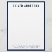 Moderne Vetgedrukte Naam met BEWERKBARE Randkleur Briefhoofd (Voorkant)