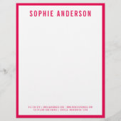 Moderne Vetgedrukte Naam met BEWERKBARE Randkleur Briefhoofd (Voorkant)