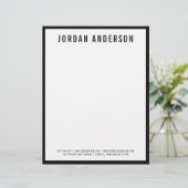 Moderne Vetgedrukte Naam met BEWERKBARE Randkleur Briefhoofd (Staand voorkant)